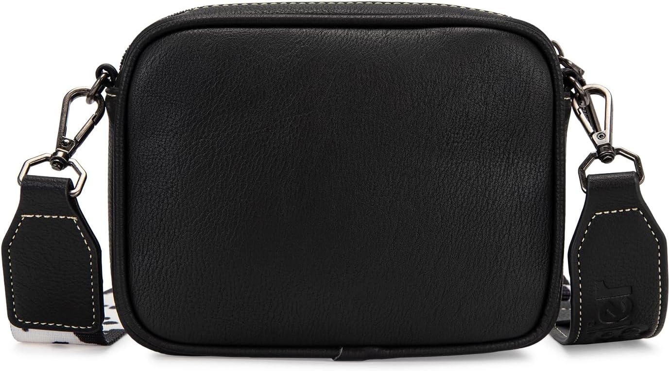 image:imageWrangler Crossbody Bags for Women Western Mini Purses with Guitar StrapBlack With Cow Print