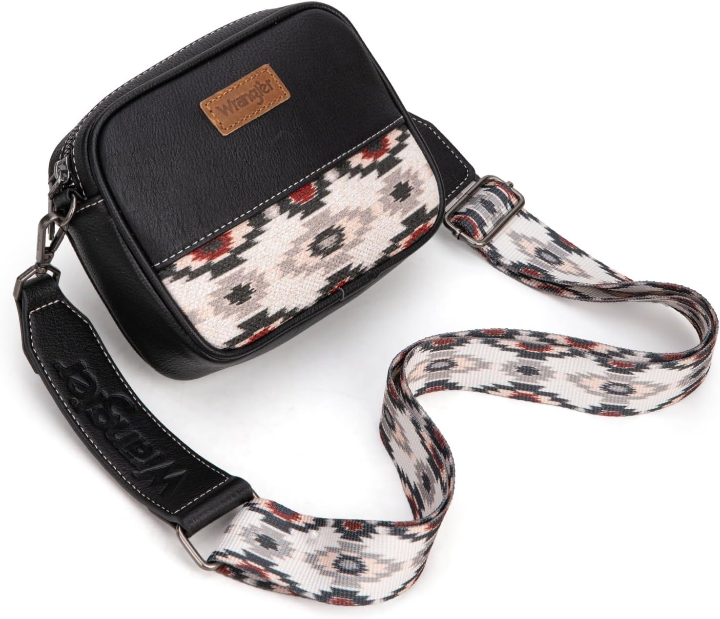 image:imageWrangler Crossbody Bags for Women Western Mini Purses with Guitar StrapBlack With White