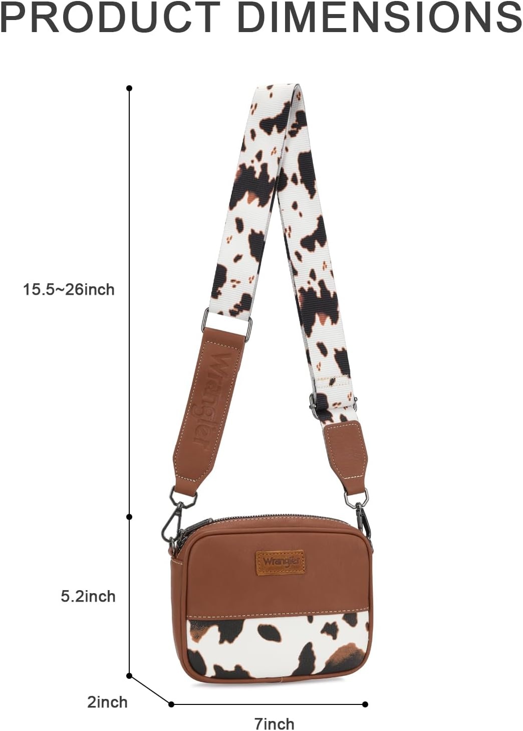 image:imageWrangler Crossbody Bags for Women Western Mini Purses with Guitar StrapBrown With Cow Print