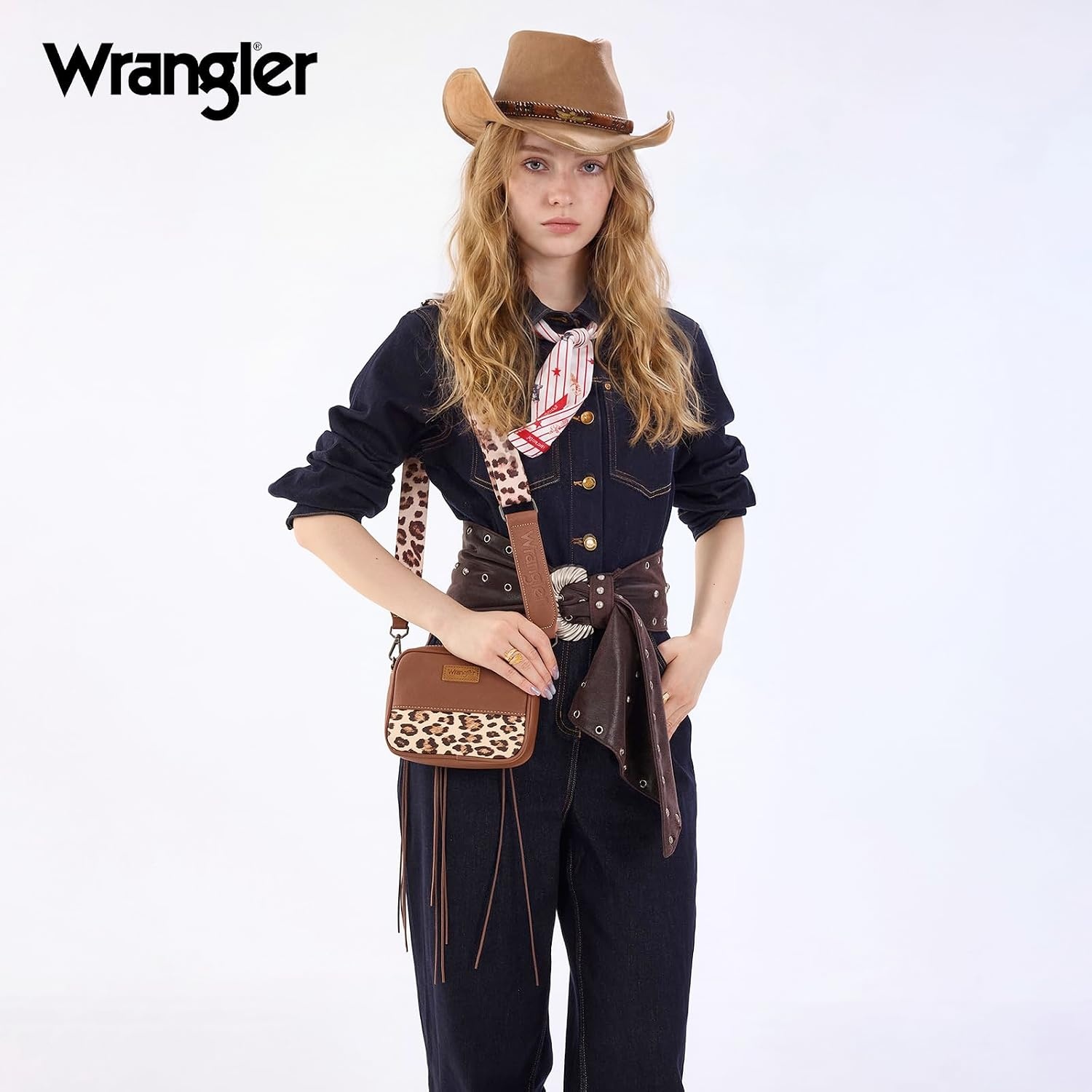 image:imageWrangler Crossbody Bags for Women Western Mini Purses with Guitar StrapBrown With Leopard Print