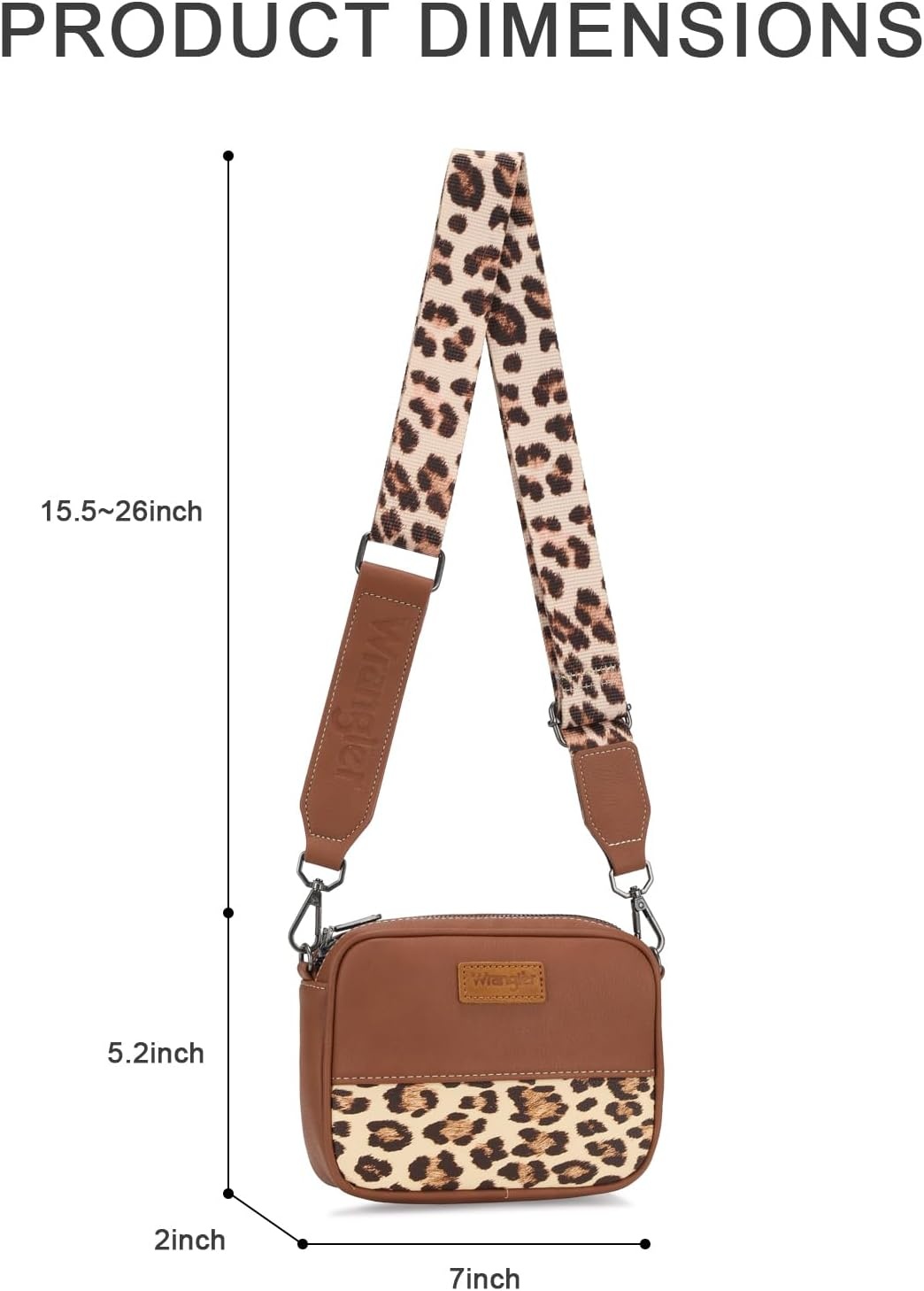 image:imageWrangler Crossbody Bags for Women Western Mini Purses with Guitar StrapBrown With Leopard Print