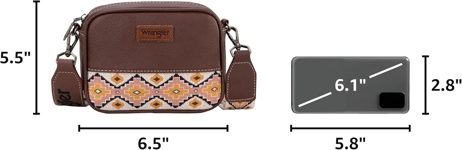 image:imageWrangler Crossbody Bags for Women Western Mini Purses with Guitar StrapCoffee