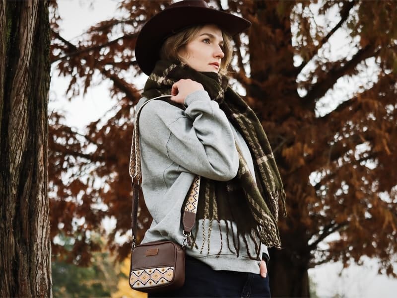 image:imageWrangler Crossbody Bags for Women Western Mini Purses with Guitar StrapCoffee