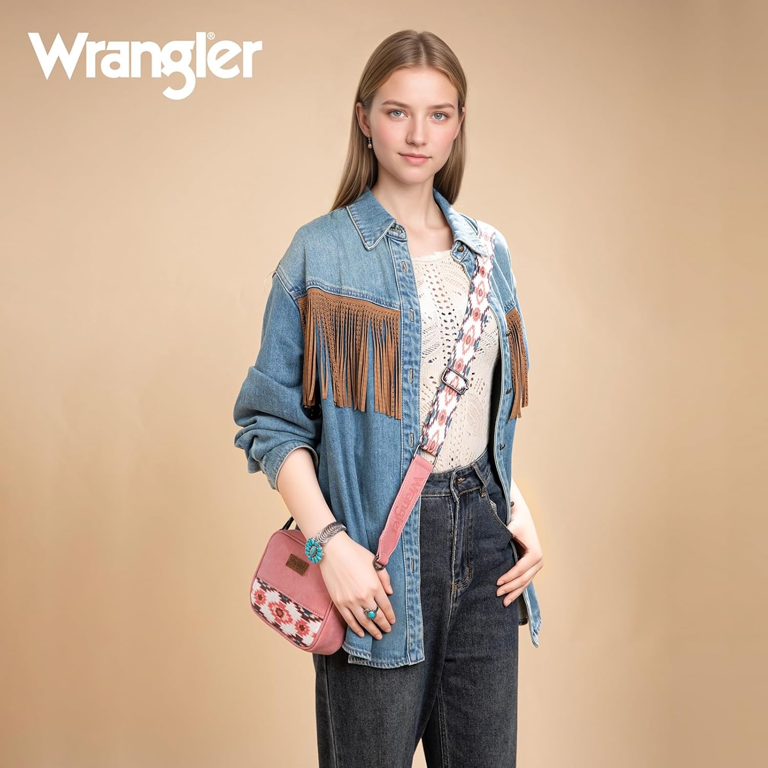 image:imageWrangler Crossbody Bags for Women Western Mini Purses with Guitar StrapHot Pink With With
