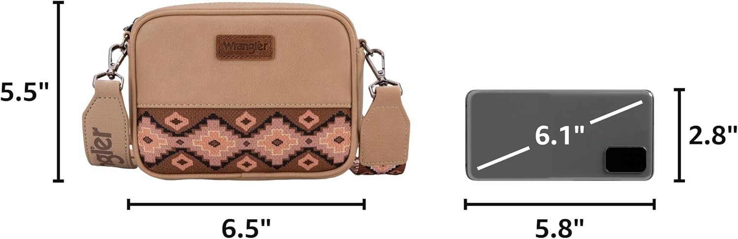 image:imageWrangler Crossbody Bags for Women Western Mini Purses with Guitar StrapKhaki With Dark Brown