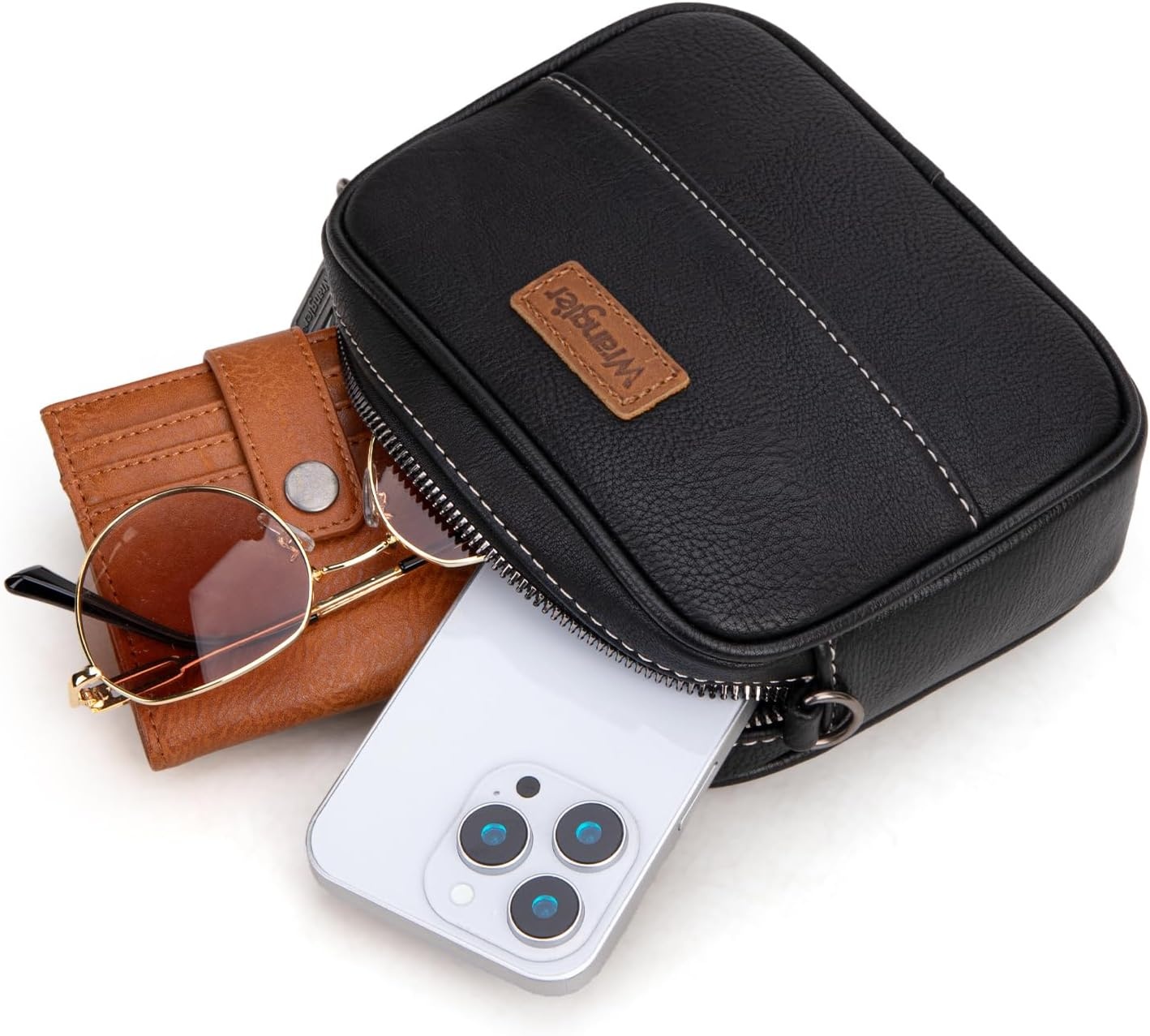 image:imageWrangler Crossbody Bags for Women Western Mini Purses with Guitar StrapZpure Black
