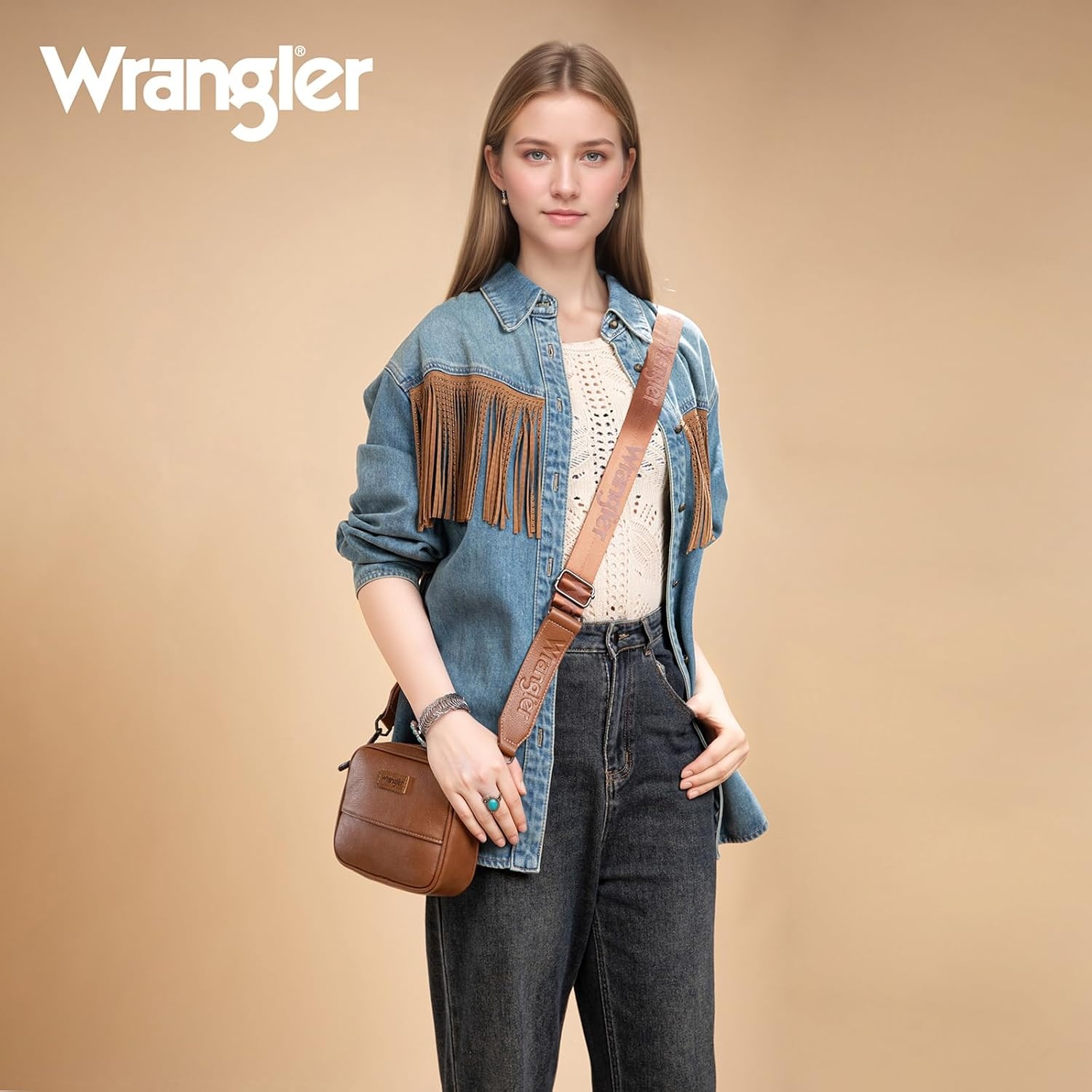image:imageWrangler Crossbody Bags for Women Western Mini Purses with Guitar StrapZpure Brown