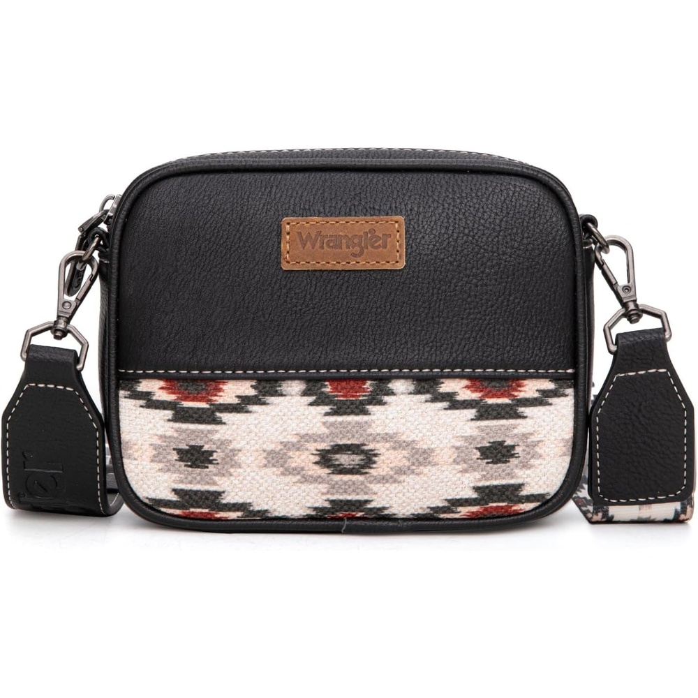 image:imageWrangler Crossbody Bags for Women Western Mini Purses with Guitar StrapBlack With White