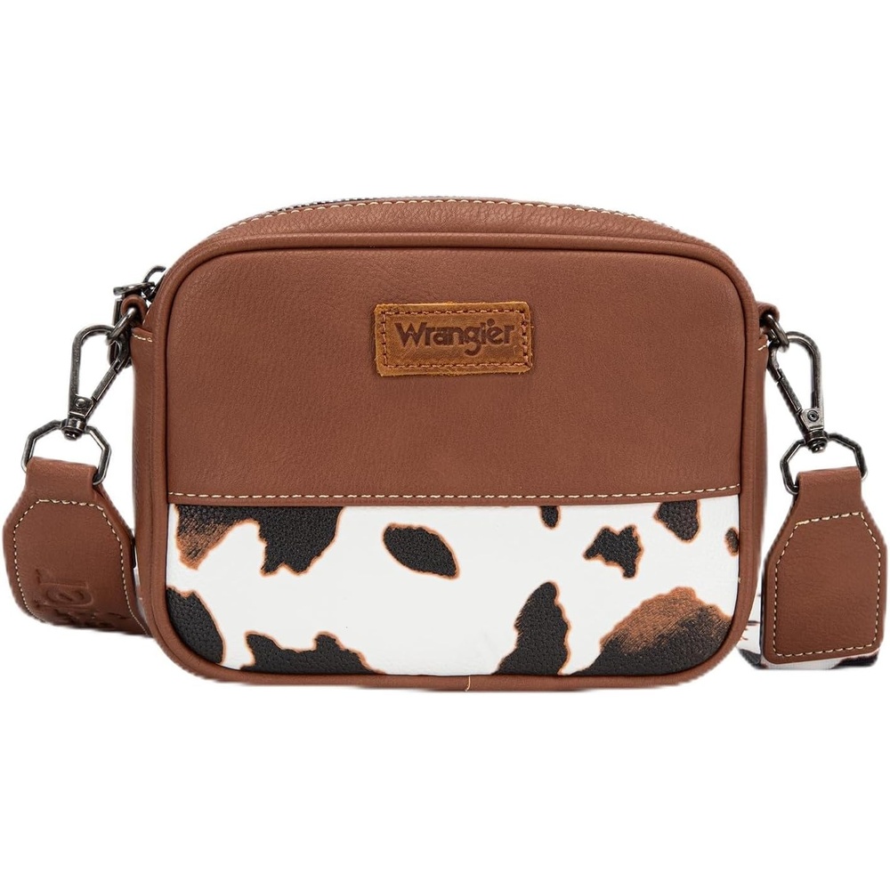 image:imageWrangler Crossbody Bags for Women Western Mini Purses with Guitar StrapBrown With Cow Print