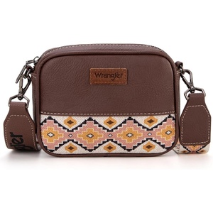 Wrangler Crossbody Bags for Women Western Mini Purses with Guitar Strap(Coffee)