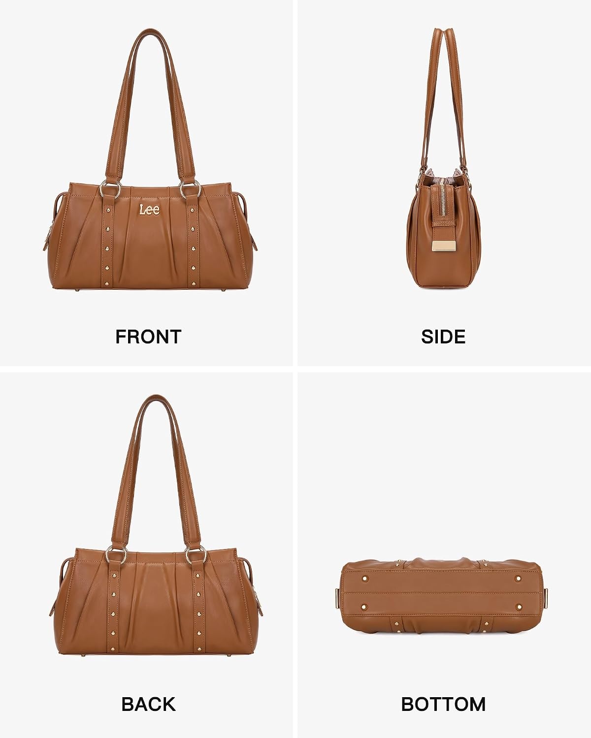 image:imageLee Shoulder Bag for Women Vintage Purse Top Handle HandbagBrown