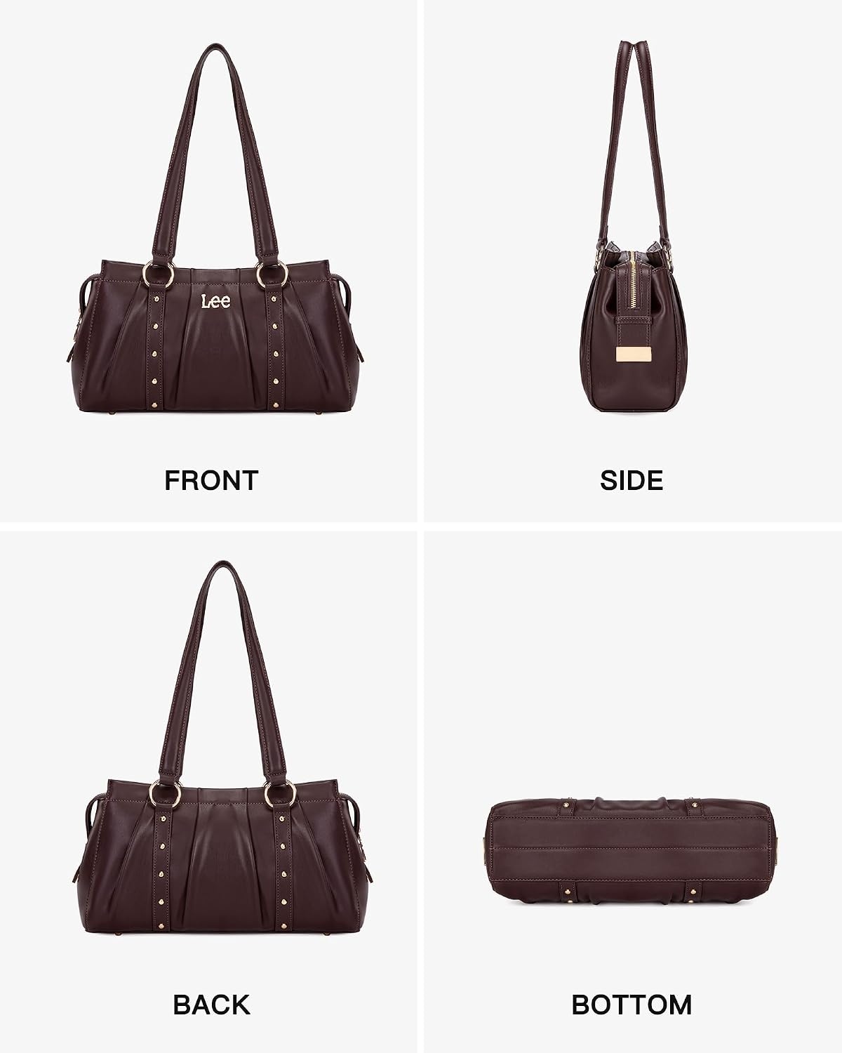 image:imageLee Shoulder Bag for Women Vintage Purse Top Handle HandbagDark Brown