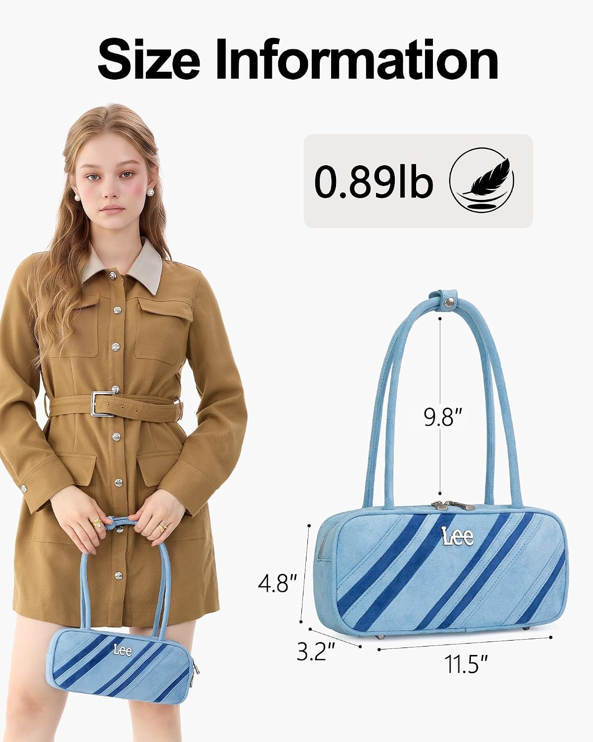 image:imageLee Shoulder Bags for Women Purses and Handbags Flocked Tophandle PurseBlue