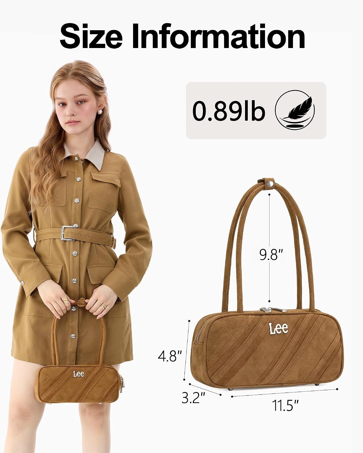 image:imageLee Shoulder Bags for Women Purses and Handbags Flocked Tophandle PurseBrown