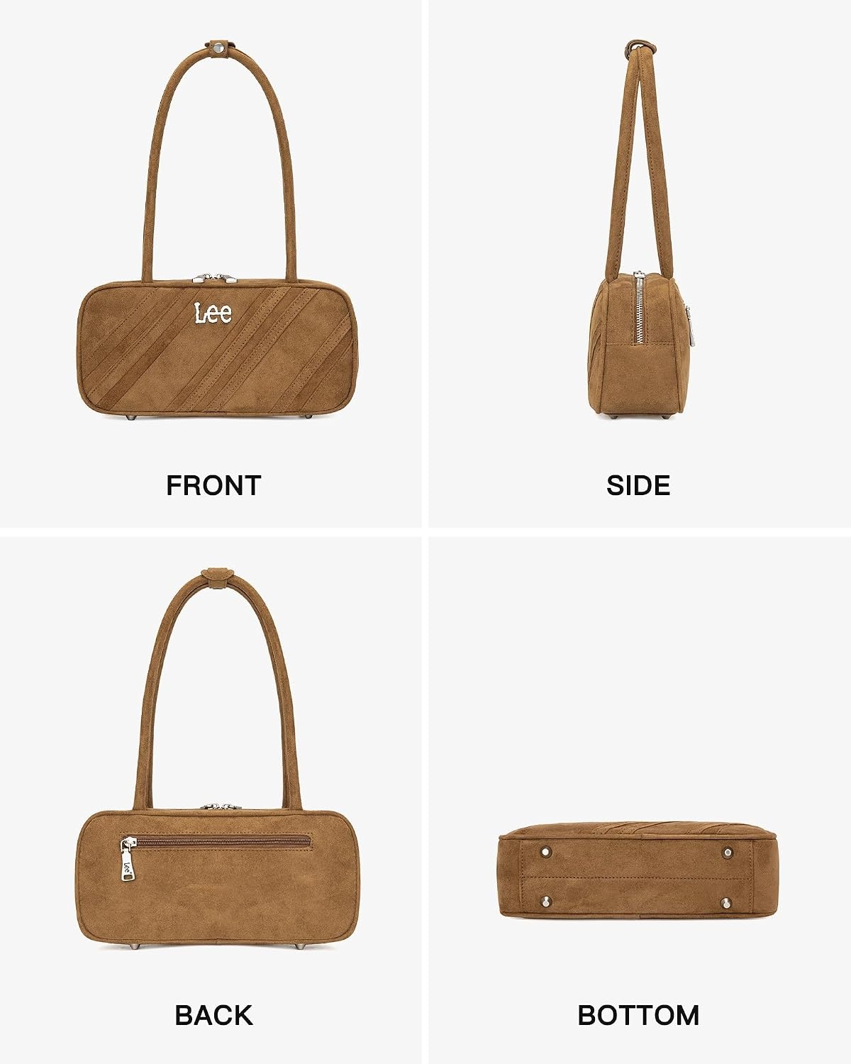 image:imageLee Shoulder Bags for Women Purses and Handbags Flocked Tophandle PurseBrown