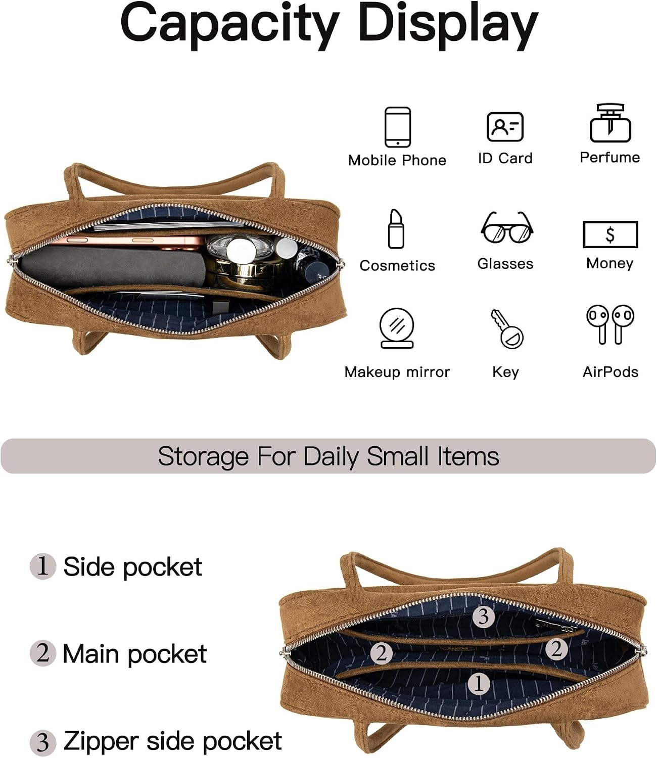 image:imageLee Shoulder Bags for Women Purses and Handbags Flocked Tophandle PurseBrown