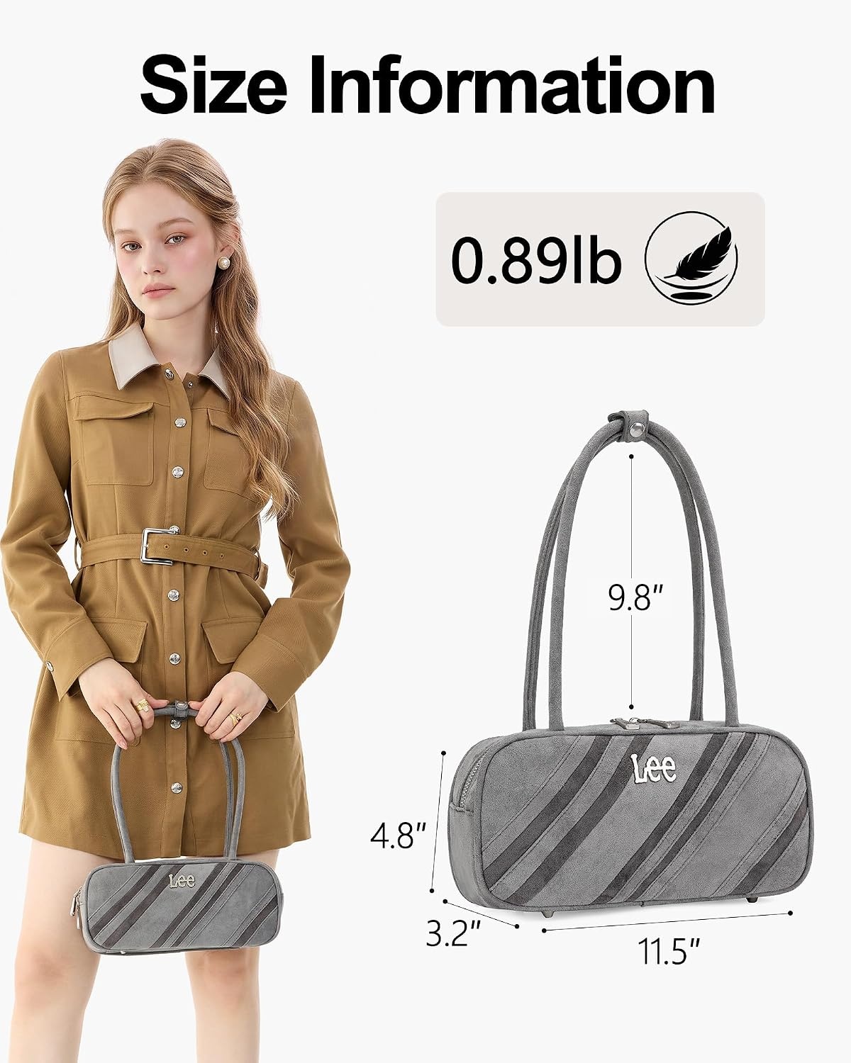 image:imageLee Shoulder Bags for Women Purses and Handbags Flocked Tophandle PurseGrey