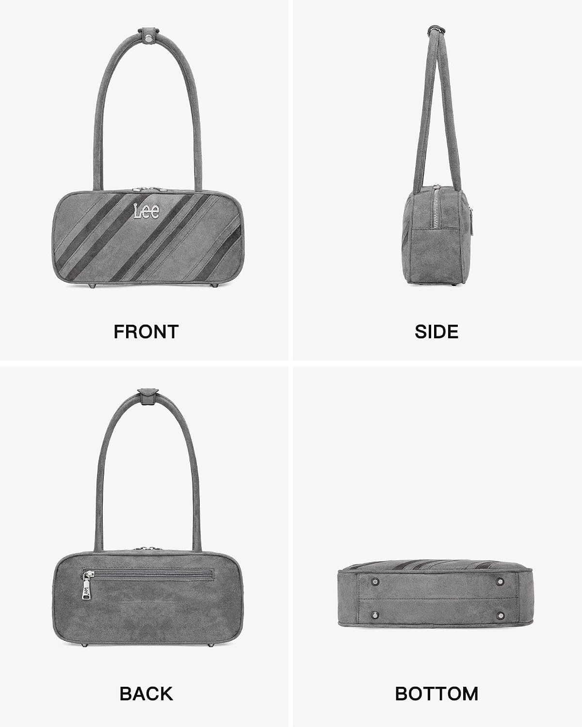 image:imageLee Shoulder Bags for Women Purses and Handbags Flocked Tophandle PurseGrey