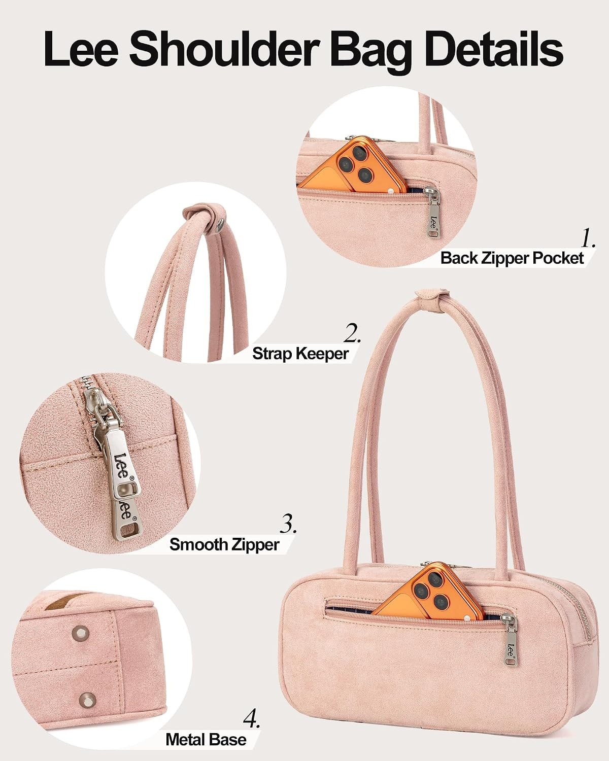 image:imageLee Shoulder Bags for Women Purses and Handbags Flocked Tophandle PurseTan