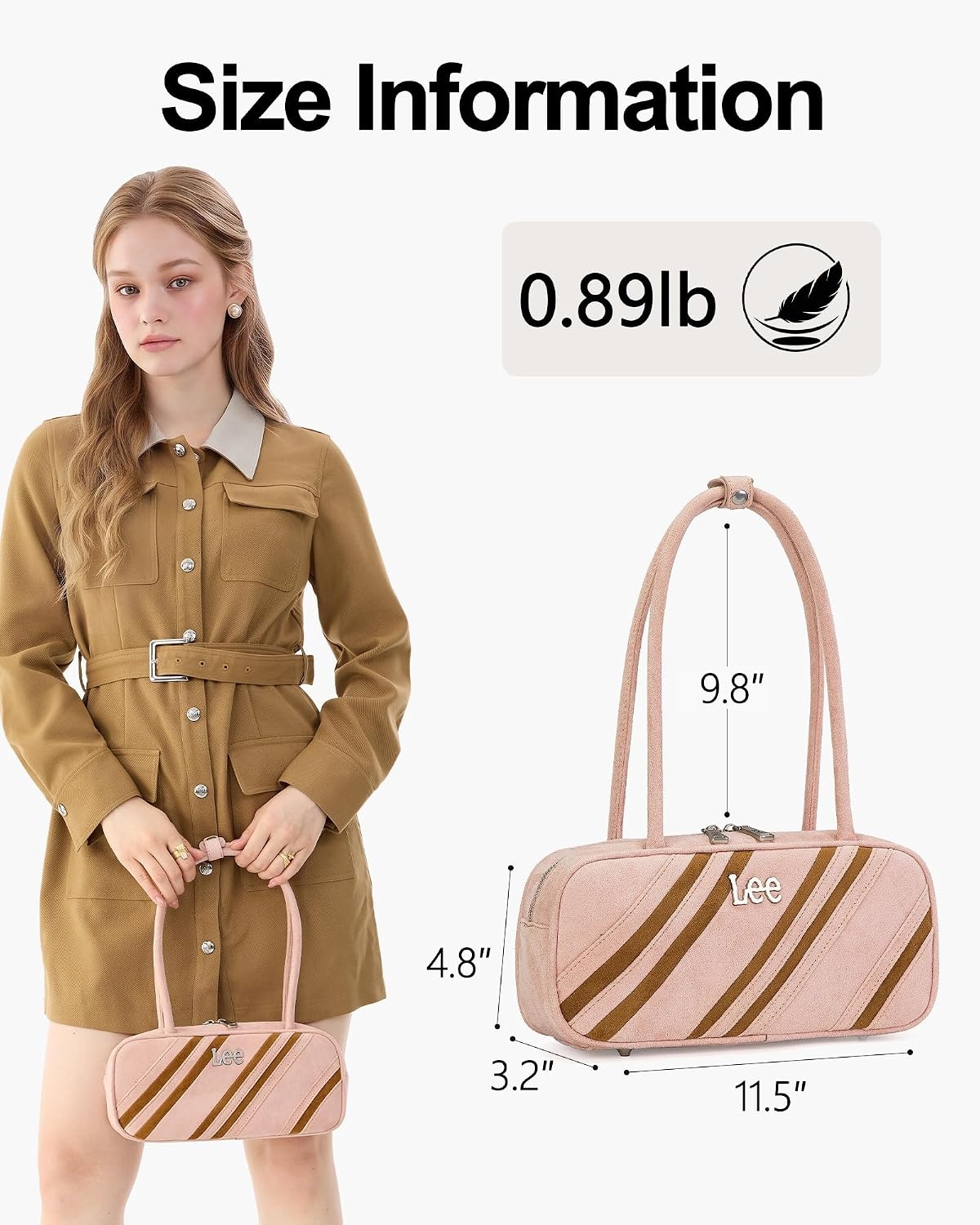 image:imageLee Shoulder Bags for Women Purses and Handbags Flocked Tophandle PurseTan