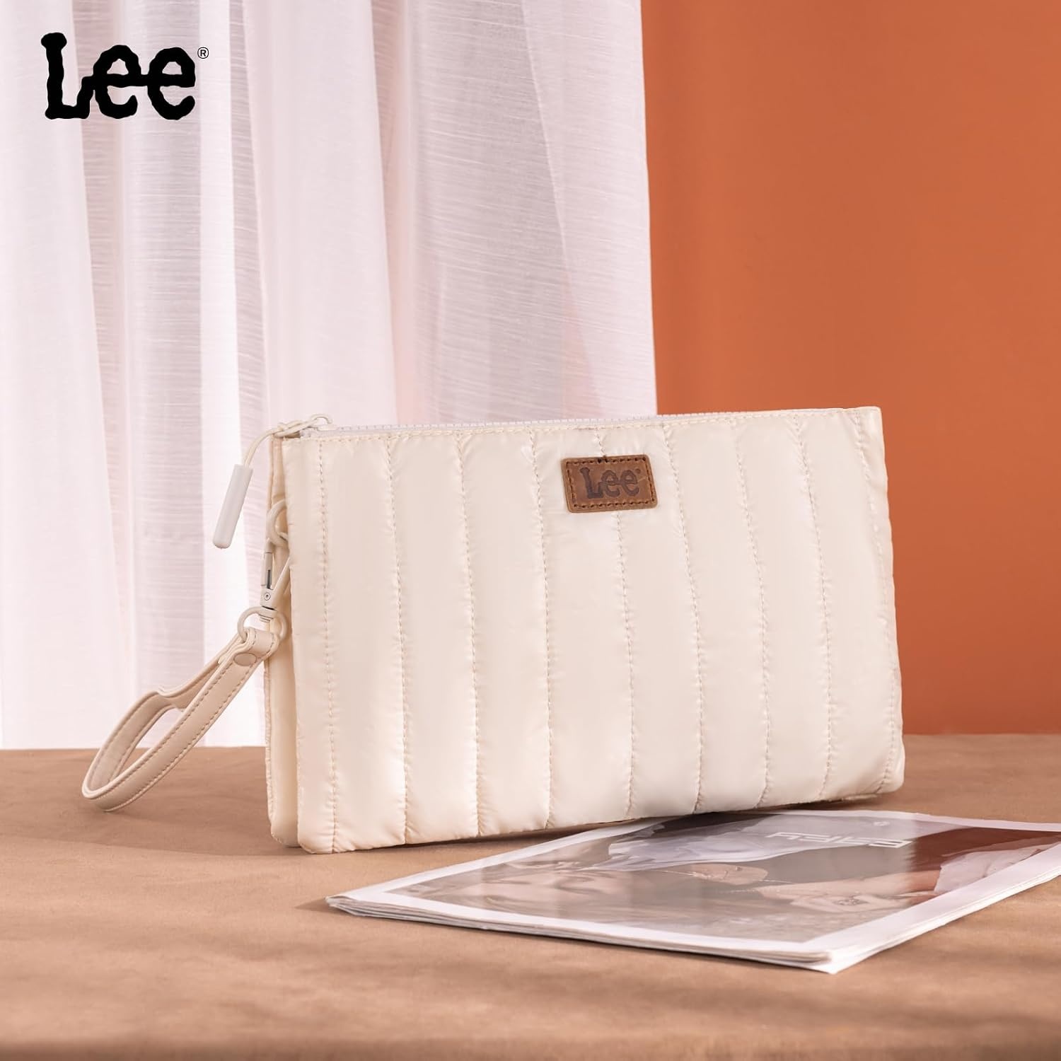 image:imageMontana West x Lee Large Wristlet Purse for Women Quilted Puffer Clutch Slim Wallet Handbags Holder Cell Phone OrganizerBeige