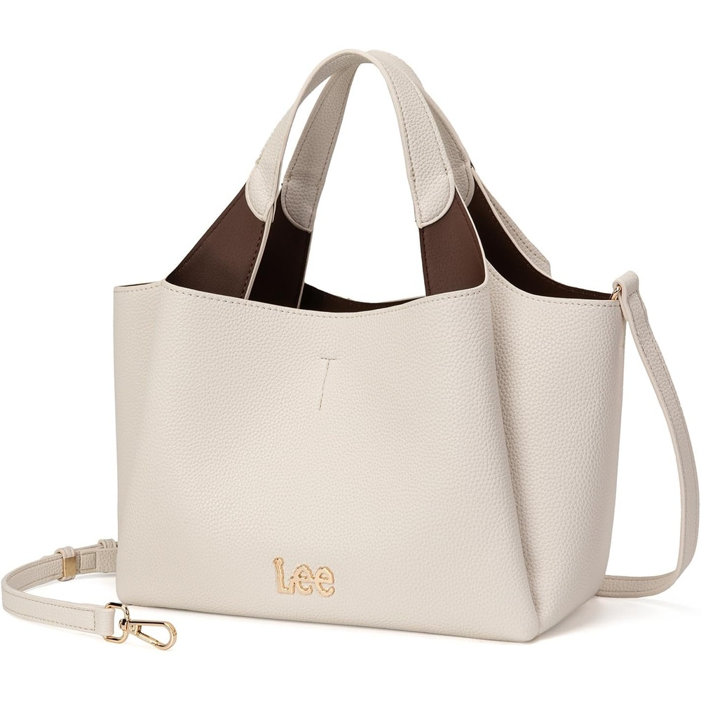 image:imageLee Womens TopHandle Handbags Leather Tote Bag with Two Detachable PurseBeige