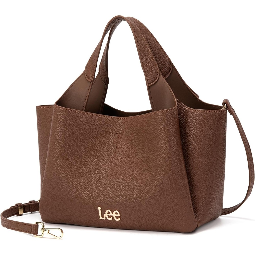image:imageLee Womens TopHandle Handbags Leather Tote Bag with Two Detachable PurseBrown