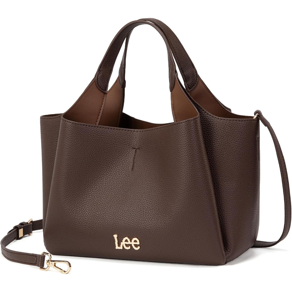image:imageLee Womens TopHandle Handbags Leather Tote Bag with Two Detachable PurseCoffee
