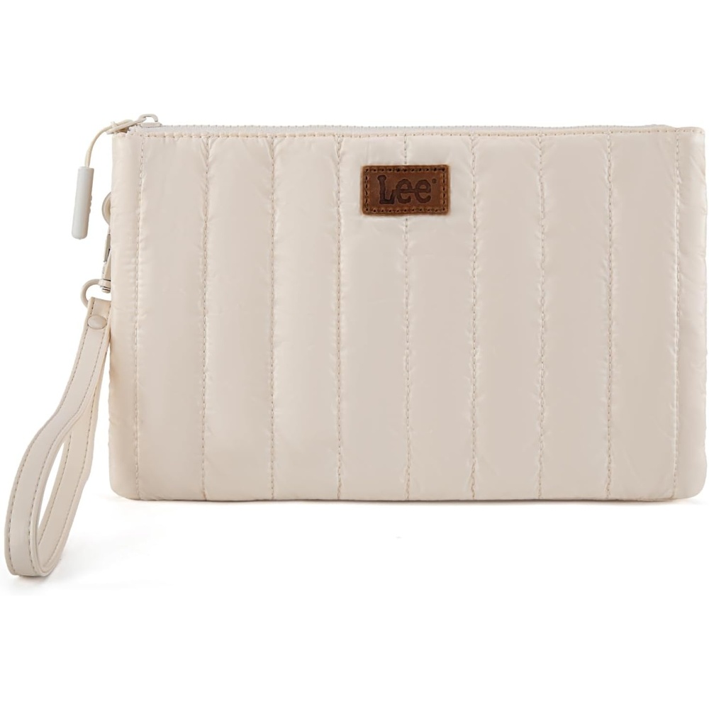 image:imageMontana West x Lee Large Wristlet Purse for Women Quilted Puffer Clutch Slim Wallet Handbags Holder Cell Phone OrganizerBeige