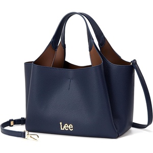 Lee Womens Top-Handle Handbags Leather Tote Bag with Two Detachable Purse(Dark Blue)
