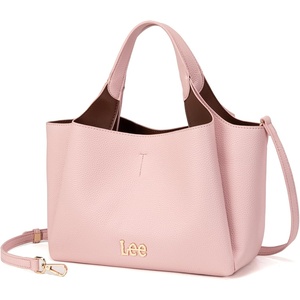 Lee Womens Top-Handle Handbags Leather Tote Bag with Two Detachable Purse(Pink)