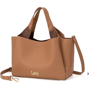 Lee Womens Top-Handle Handbags Leather Tote Bag with Two Detachable Purse(Tan)