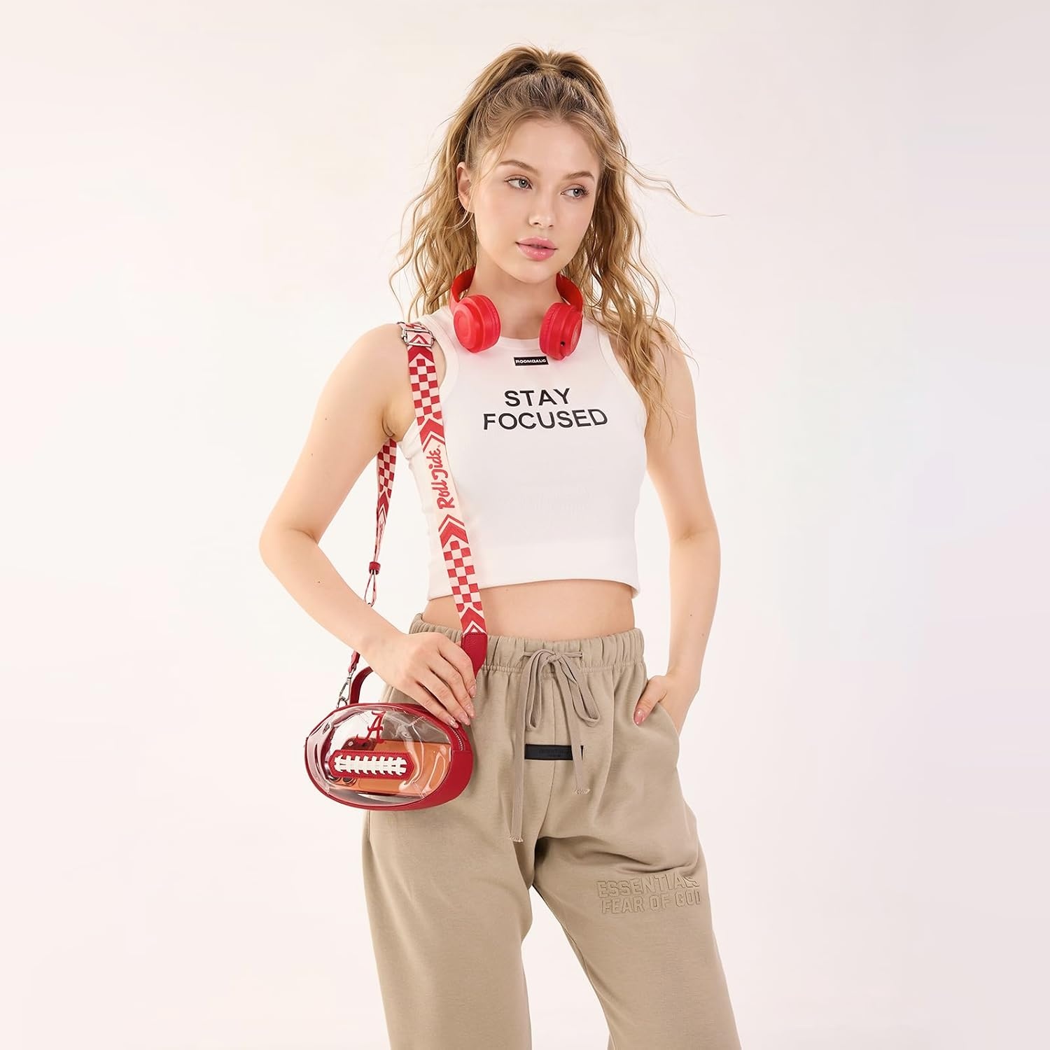 image:imageNCAA Football Shape Clear Bag for Stadium Events Clear Transparent Bags for Concerts Festivals Game DayAlred