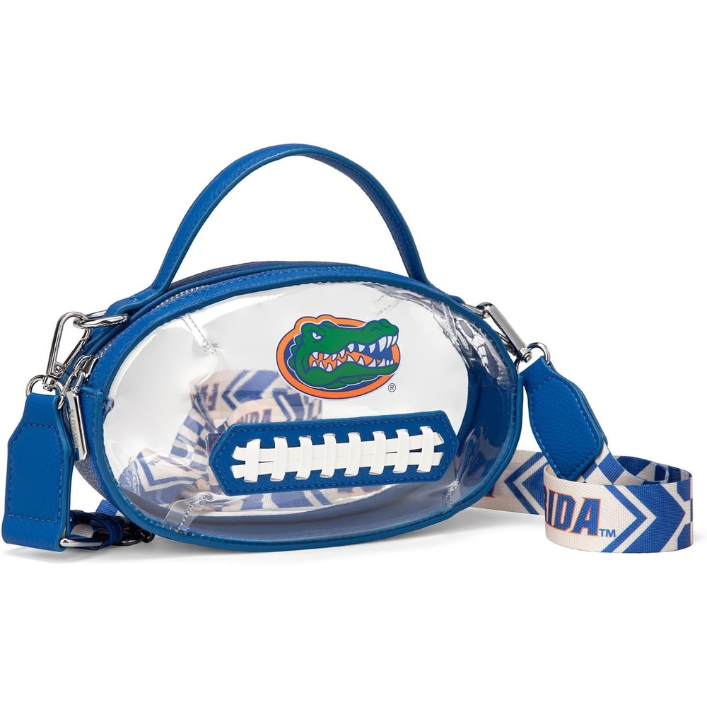 image:imageNCAA Football Shape Clear Bag for Stadium Events Clear Transparent Bags for Concerts Festivals Game DayUfblue