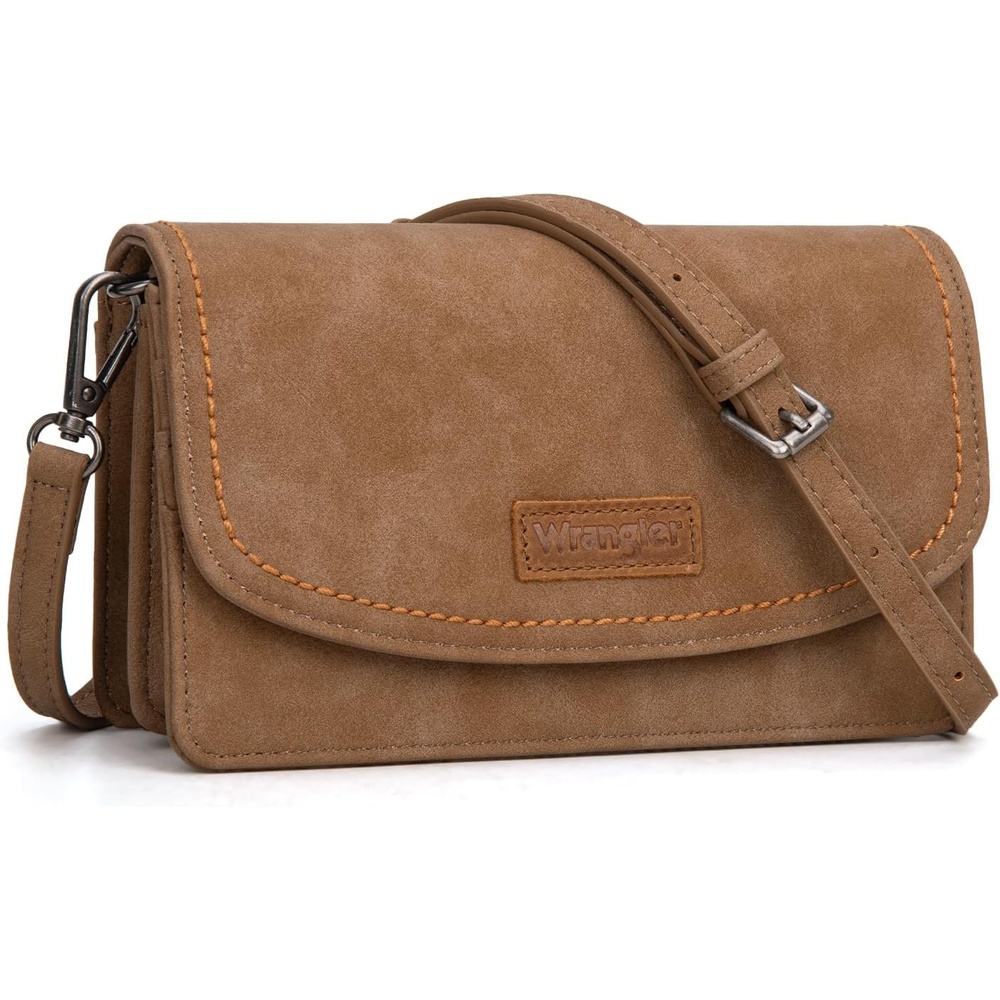 image:imageWrangler Crossbody Wallet Small Purses for Women Western RFID Blocking BagsKhaki