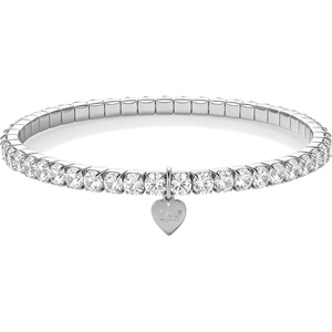 Montana West LEE 14K Gold Plated Classic Stretch Tennis Bracelet for Women(Silver)