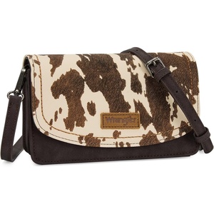 Wrangler Crossbody Wallet Small Purses for Women Western RFID Blocking Bags(Cow-coffee)