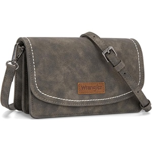 Wrangler Crossbody Wallet Small Purses for Women Western RFID Blocking Bags(Grey)