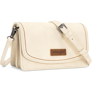 Wrangler Crossbody Wallet Small Purses for Women Western RFID Blocking Bags(Ivory)