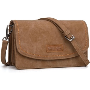 Wrangler Crossbody Wallet Small Purses for Women Western RFID Blocking Bags(Khaki)