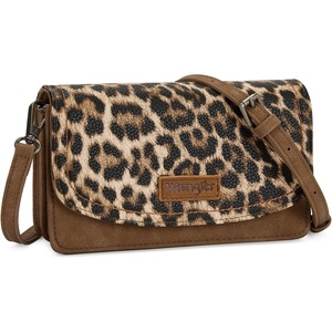 Wrangler Crossbody Wallet Small Purses for Women Western RFID Blocking Bags(Leopard-brown)