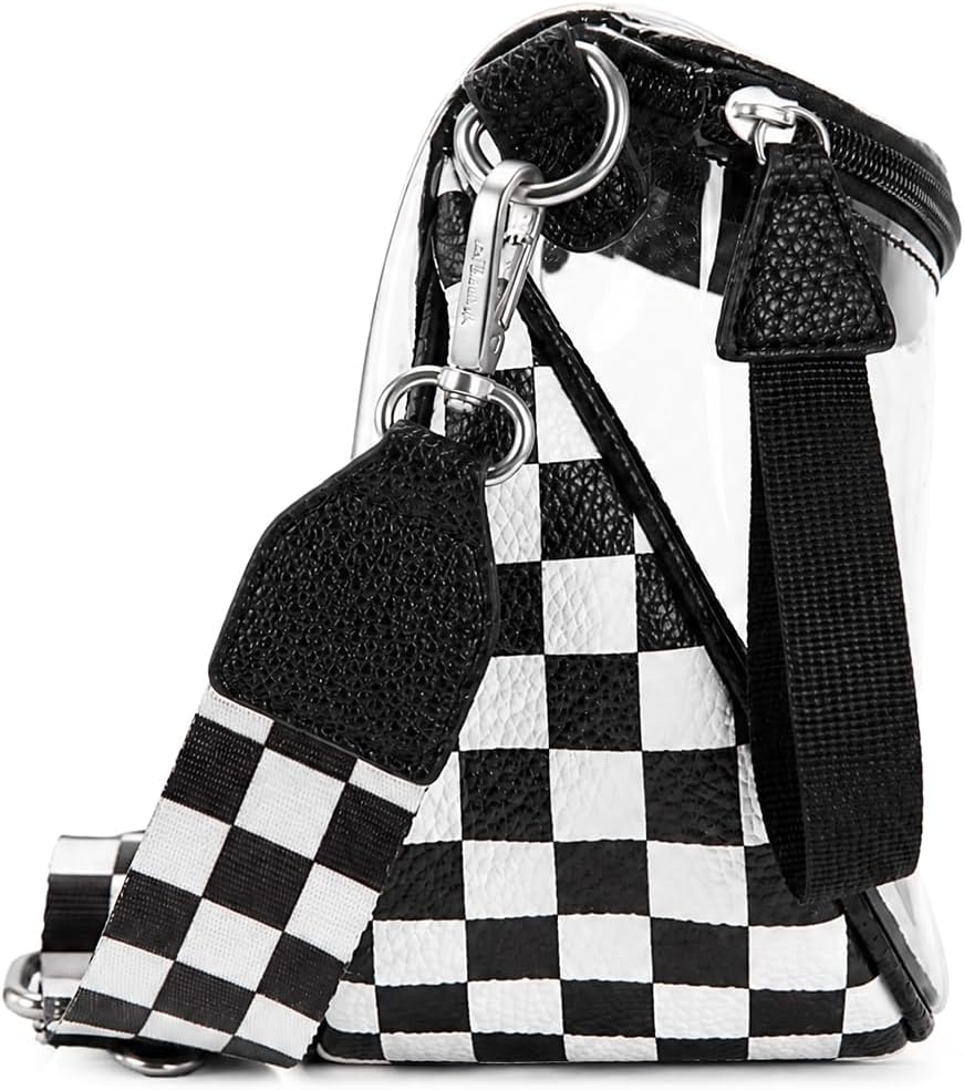 image:imageWrangler Clear Bum Bag for Stadium Events Crossbody Bag with PouchCheckeredblack