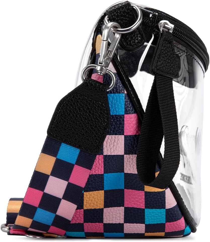 image:imageWrangler Clear Bum Bag for Stadium Events Crossbody Bag with PouchCheckeredmuti