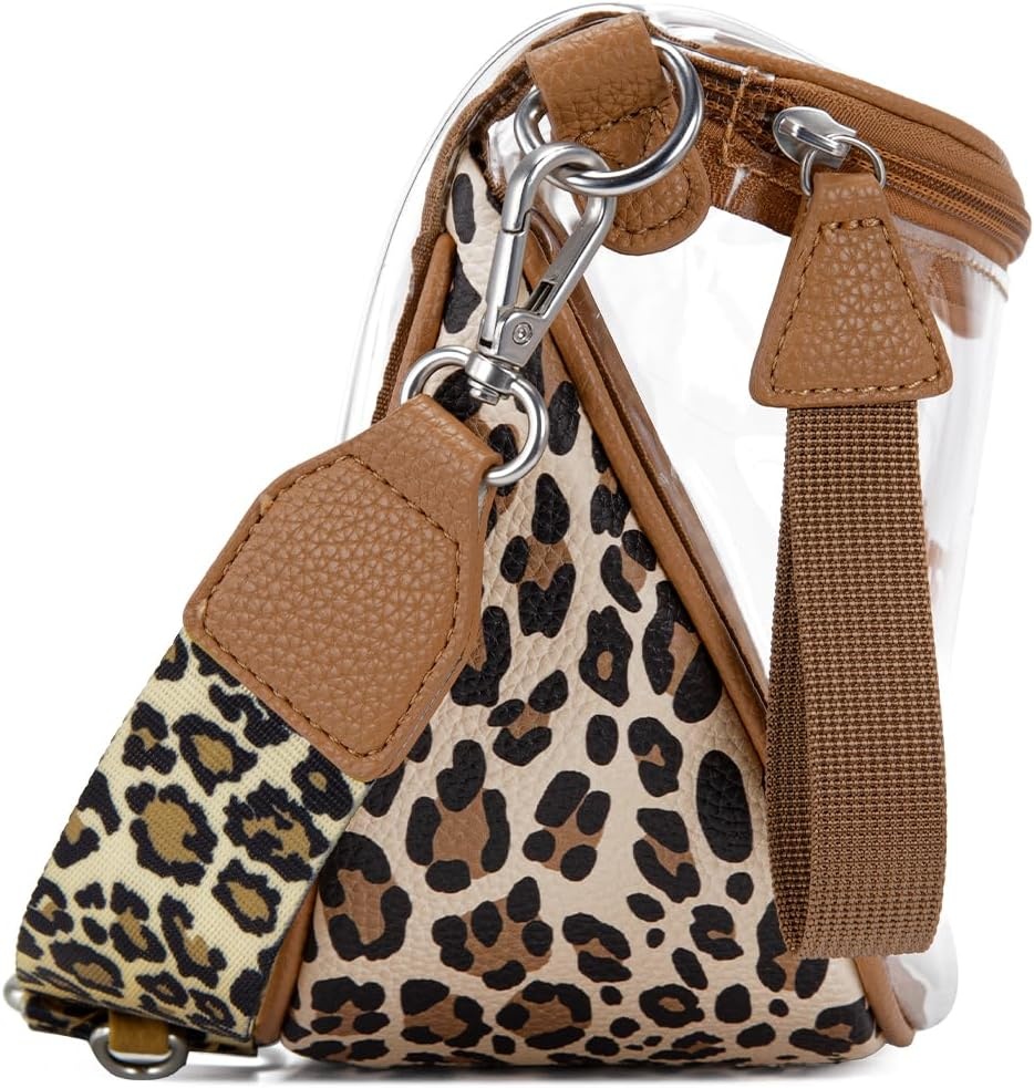 image:imageWrangler Clear Bum Bag for Stadium Events Crossbody Bag with PouchLeopardbrown