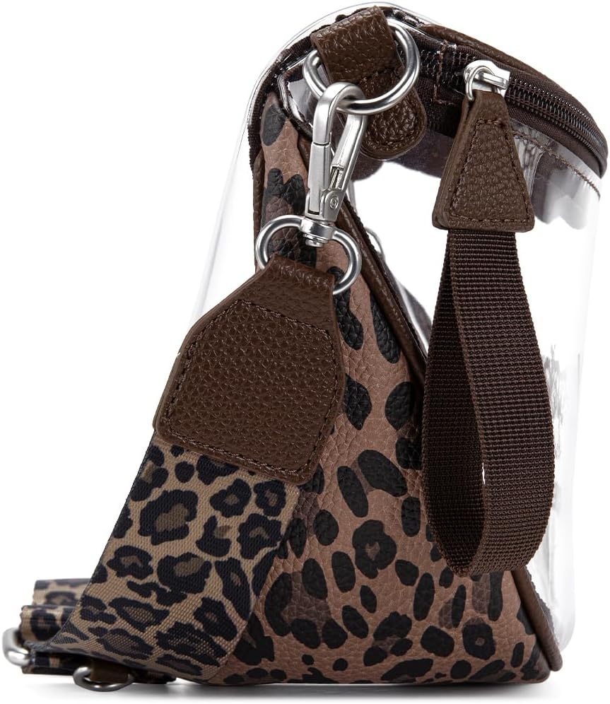 image:imageWrangler Clear Bum Bag for Stadium Events Crossbody Bag with PouchLeopardcoffee