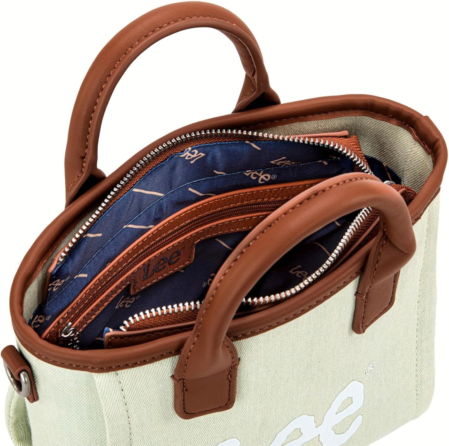 image:imageLee Vegan Leather amp Denim Tote Bag Duo Chic Versatile Combo for Everyday Style