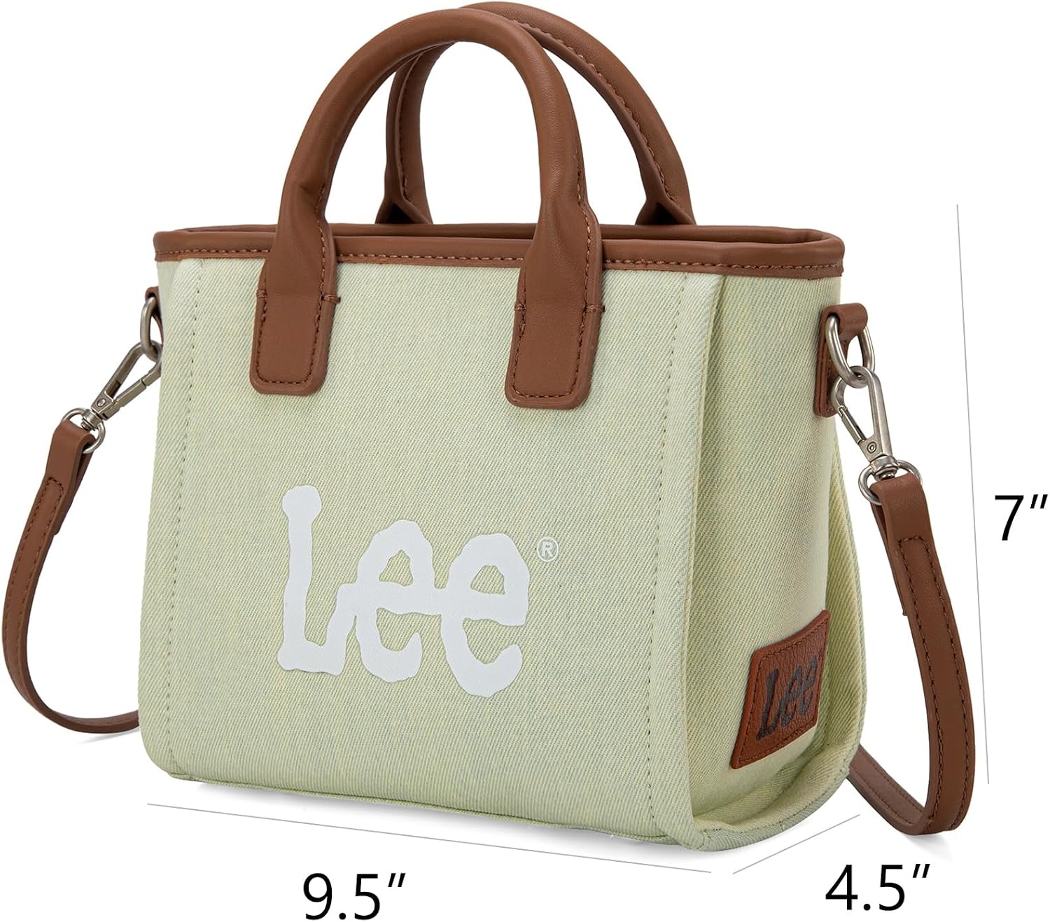 image:imageLee Vegan Leather amp Denim Tote Bag Duo Chic Versatile Combo for Everyday Style