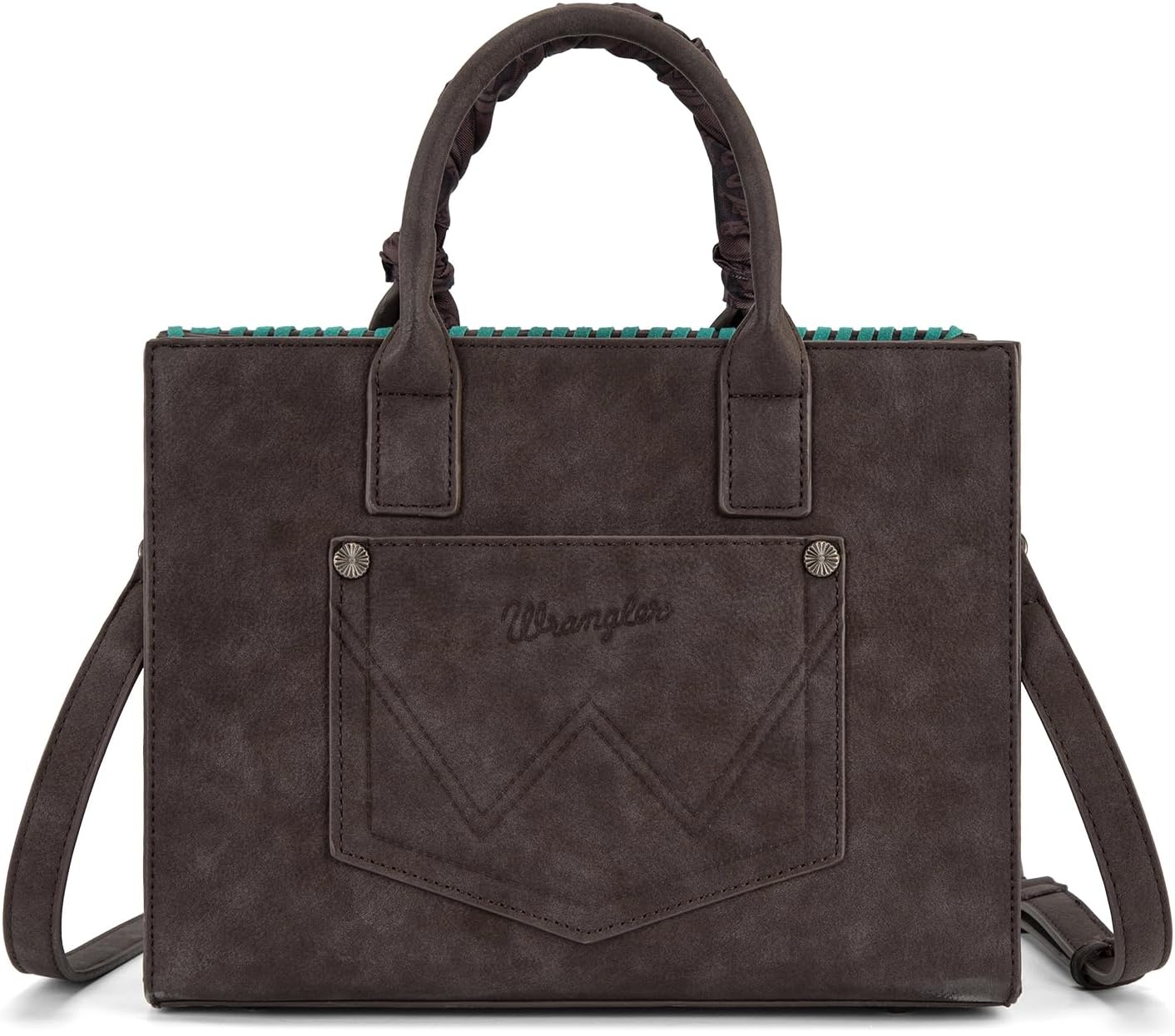 image:imageMontana West Wrangler Tooling Tote Bag for Women Western Satchel Handbags Tophandle Purses with ScarfCoffee