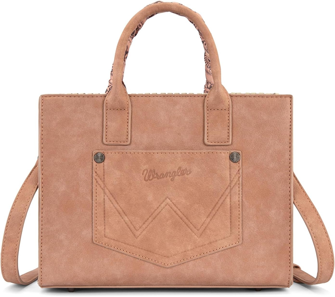image:imageMontana West Wrangler Tooling Tote Bag for Women Western Satchel Handbags Tophandle Purses with ScarfDark Pink