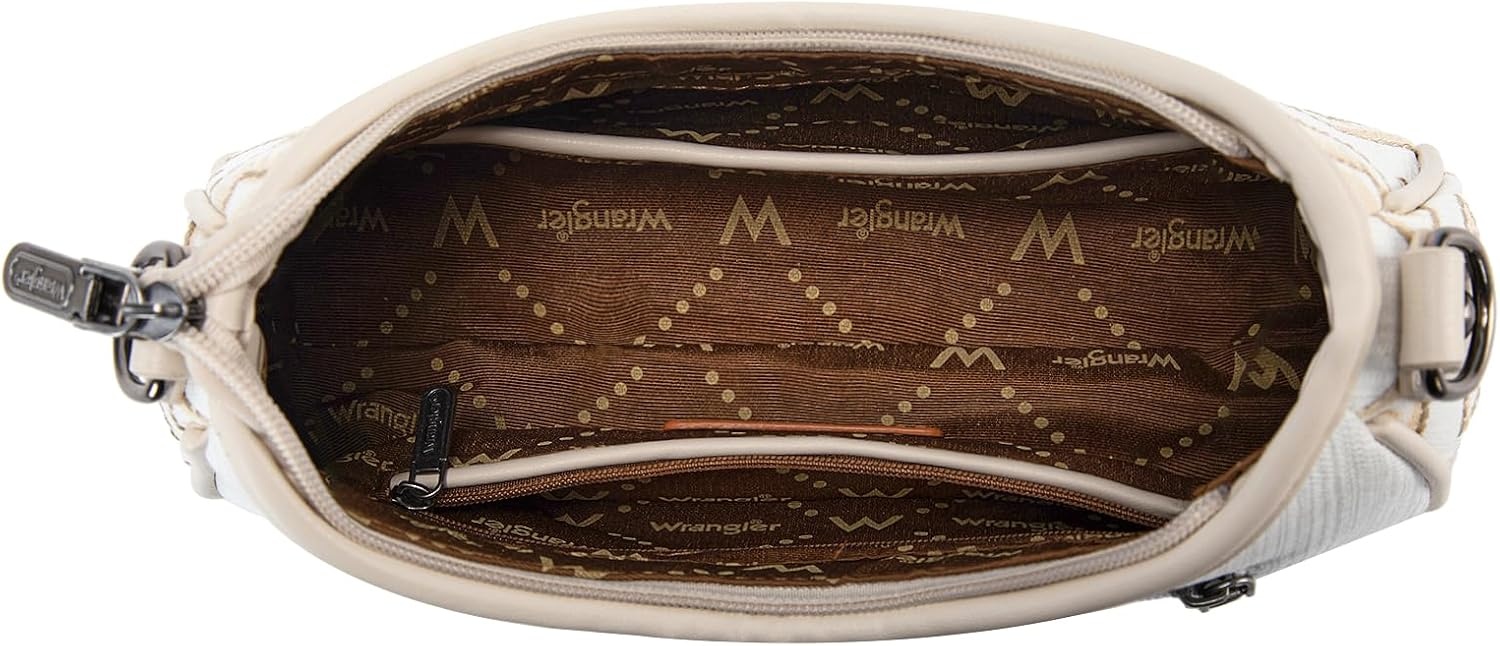 image:imageWrangler Shoulder Bag for Women Denim Rivet Hobo Purse With Detachable PouchSet Beige